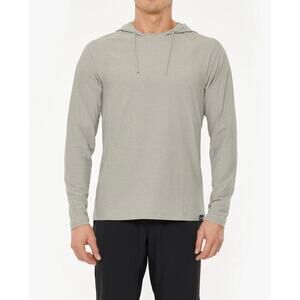 Rhone Mens Performance Reign Pullover Midweight Drawstring Hoodie XXL Light Gray